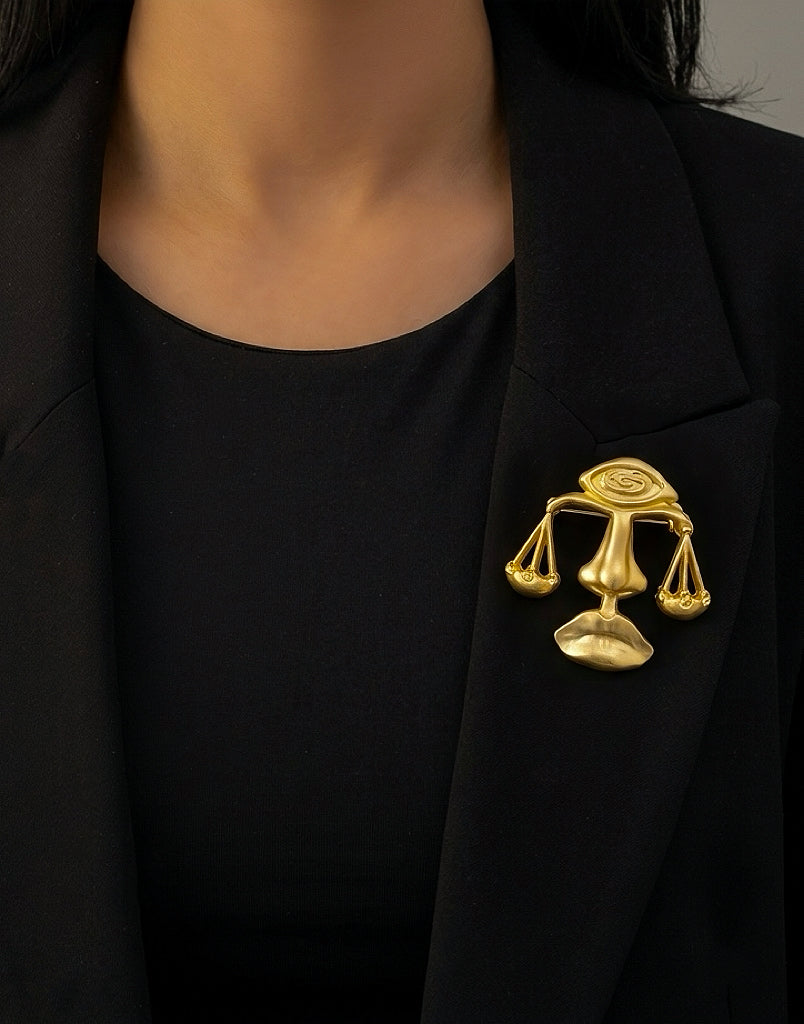 Libra Zodiac Brooch